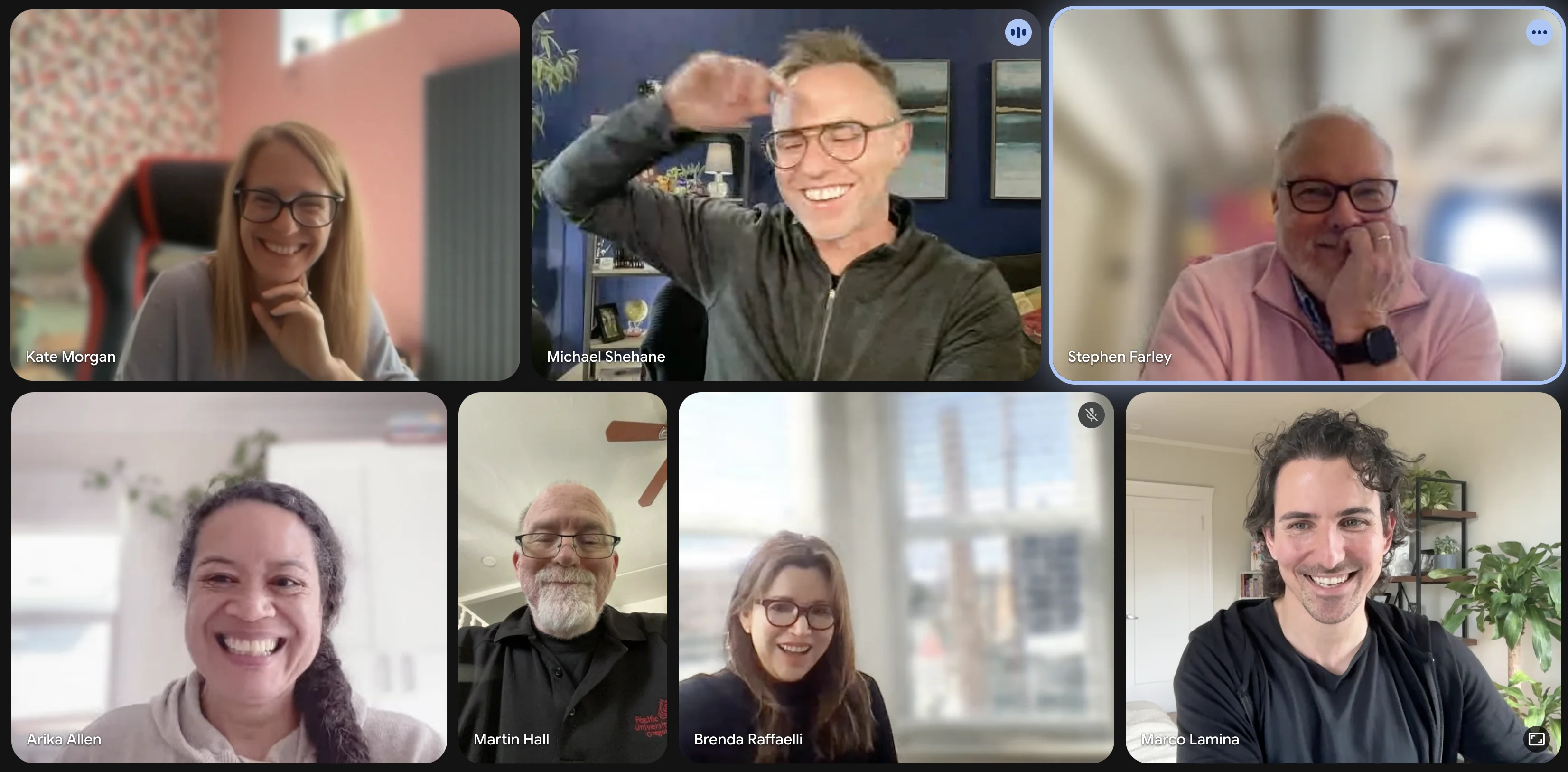 A recent Monday call &mdash; seven coaches in a Google Meet grid