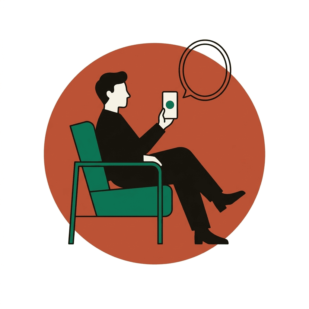 A coach reading a reflection on their phone